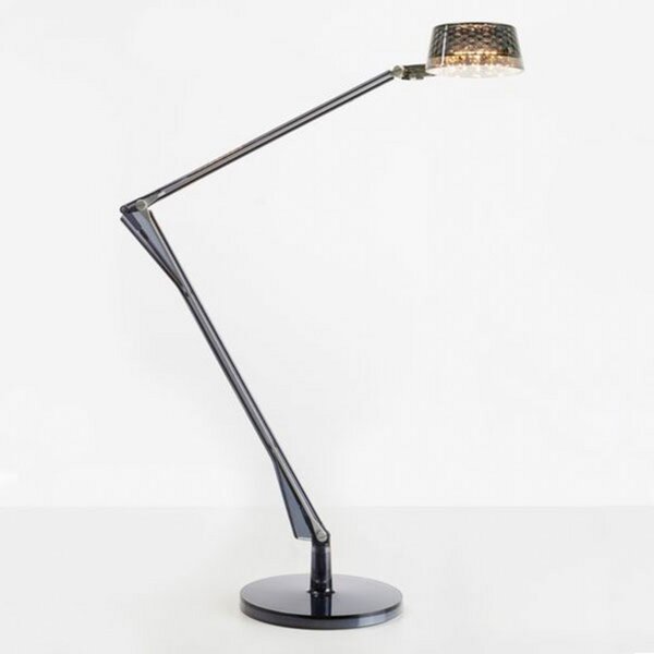 Kartell Aledin Dec - lampă masă LED, gri fumuriu, Gri, Camera de zi / sufragerie, Plastic, Modern