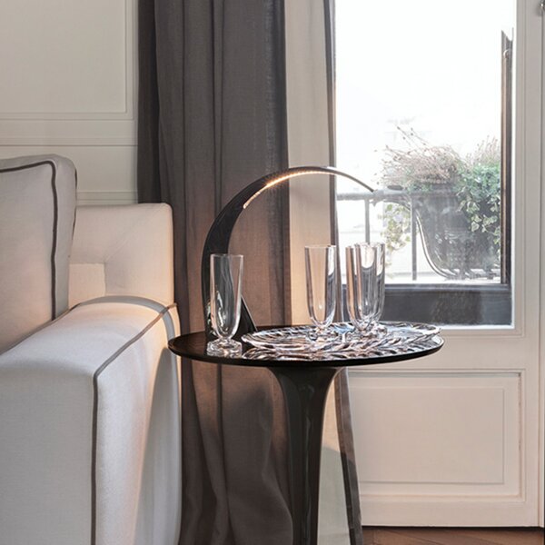 Kartell Lampă de masă LED Taj Mini, negru, 32 cm, plastic, Negru, Camera de zi / sufragerie, Plastic, Design