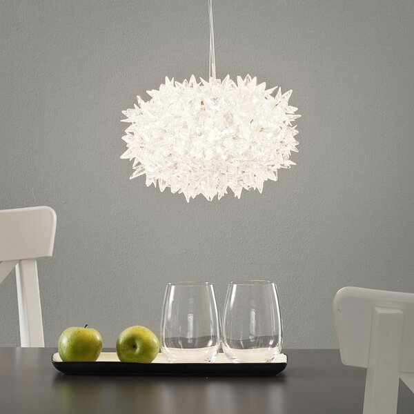 Kartell Bloom S2 lampă suspendată LED, transparent, Transparent, Camera de zi / sufragerie, Plastic, Design