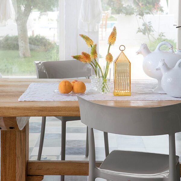Kartell Lantern lampă de masă LED, chihlimbar IP54, Bej, Plastic, Design