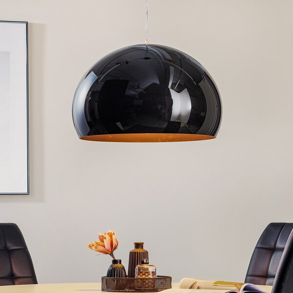 Kartell FL/Y - lampă suspendată LED, negru lucios, reglabil, Negru, Camera de zi / sufragerie, Plastic, Design