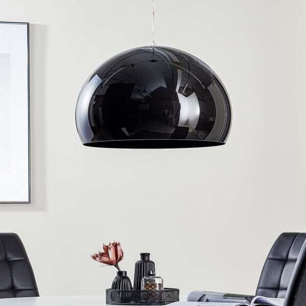 Kartell FL/Y - lampă suspendată LED, negru lucios, reglabil, Negru, Camera de zi / sufragerie, Plastic, Design