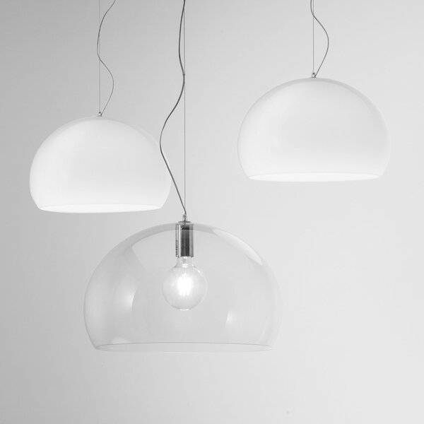 Kartell Big FL/Y - lampă susp. LED, transparent, reglabil, Transparent, Camera de zi / sufragerie, Plastic, Design