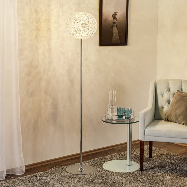 Kartell Planet lampă podea LED 160cm clar cristal, reglabil, Transparent, Camera de zi / sufragerie, Plastic, Design