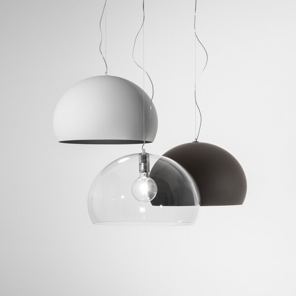 Kartell FL/Y lampă suspendată LED, maro mat, reglabil, Maro / Rugină, Camera de zi / sufragerie, Plastic, Design