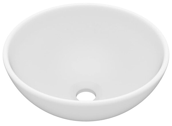 Chiuvetă baie lux, alb mat, 32,5x14 cm, ceramică, rotund