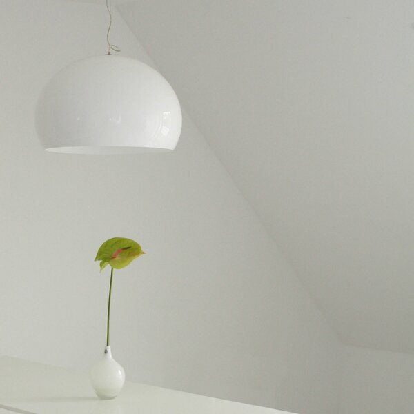 Kartell Small FL/Y lampă suspendată LED alb lucios, Alb, Camera de zi / sufragerie, Plastic, Design