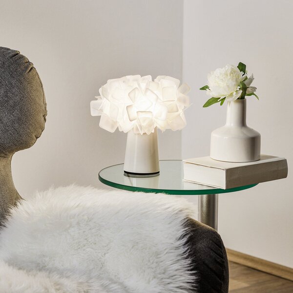 Lampă de masă Slamp, CLIZIA, Alb, Camera de zi, Plastic, Design