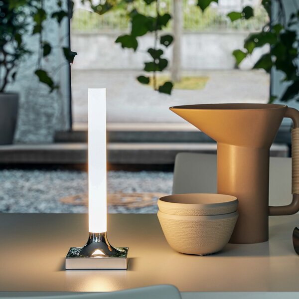 Kartell Goodnight lampă de masă LED IP20 crom, reglabil, Metalic, Camera de zi / sufragerie, Plastic, Design
