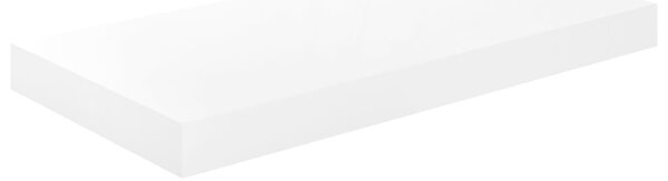 Raft de perete suspendat, alb extralucios, 50x23x3,8 cm, MDF