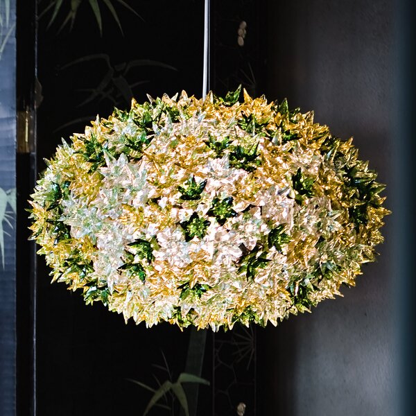 Kartell Bloom S1 lampă suspendată LED G9, mentă, Verde, Camera de zi / sufragerie, Plastic, Design