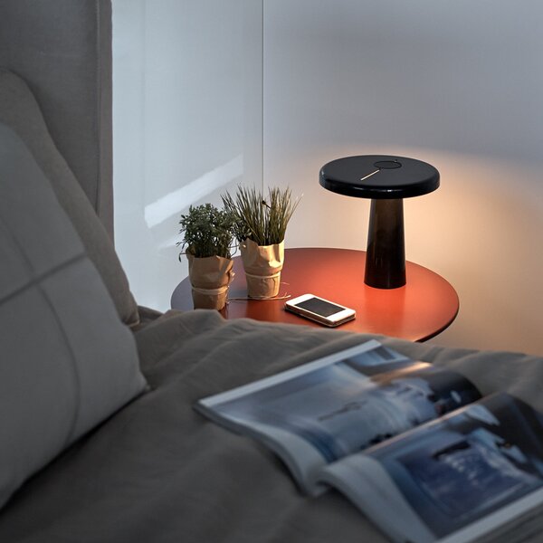 Lampă de masă Martinelli Luce, Hoop, Negru, Studiu / Birou, Plastic, Design