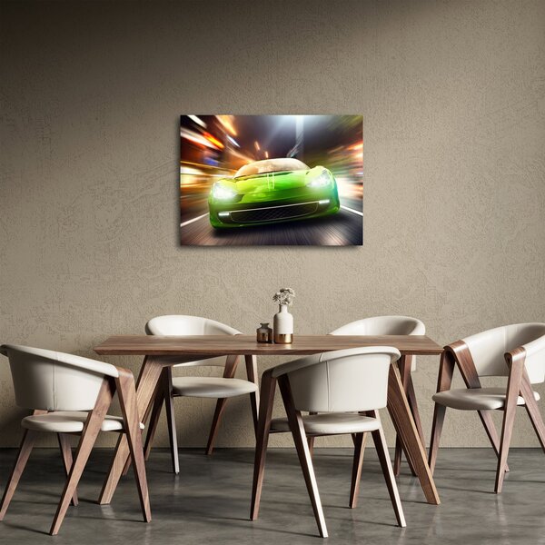 Tablou - Mașină de curse verde (70x50 cm)