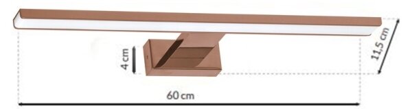 Lumină LED pentru oglindă de baie SHINE, 13,8 W, 230 V, 60 cm, IP44, aur roz