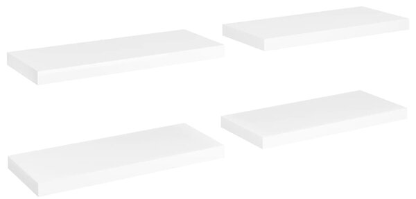 Rafturi de perete suspendate, 4 buc., alb, 60x23,5x3,8 cm, MDF