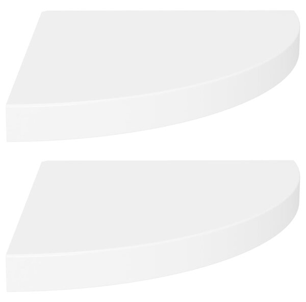 Rafturi colț de perete, 2 buc., alb, 35x35x3,8 cm, MDF