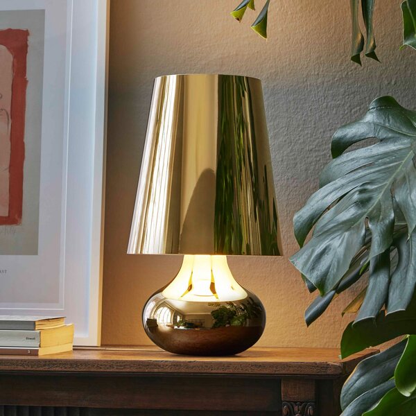 Kartell Cindy lampă masă LED auriu închis metalic, Auriu / Alamă, Camera de zi / sufragerie, Plastic, Design