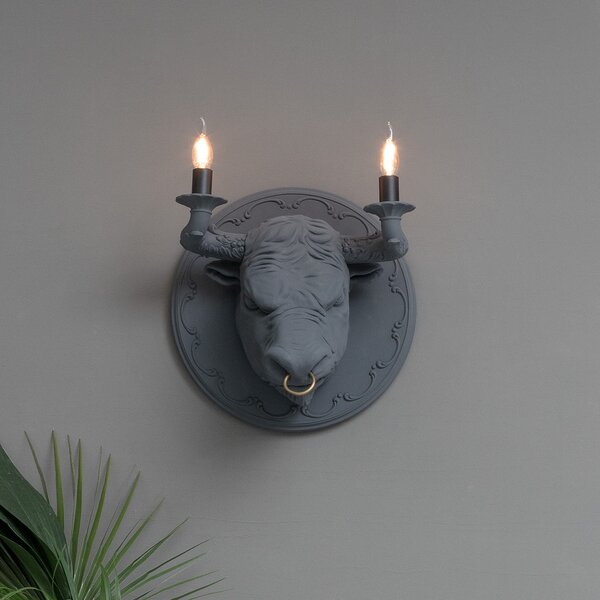 Karman Corrado aplică de perete gri, reglabil, Gri, Camera de zi / sufragerie, Ceramică, Design