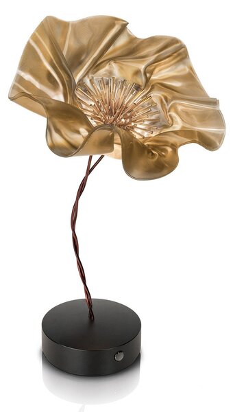 Lampă de masă Slamp, LaFleur, reglabil, Auriu / Alamă, Camera de zi, Plastic, Design