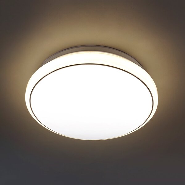 JUST LIGHT. GmbH Jupiter plafonieră LED aspect cer înstelat 35 cm, Alb, Camera de zi / sufragerie, Plastic, Modern