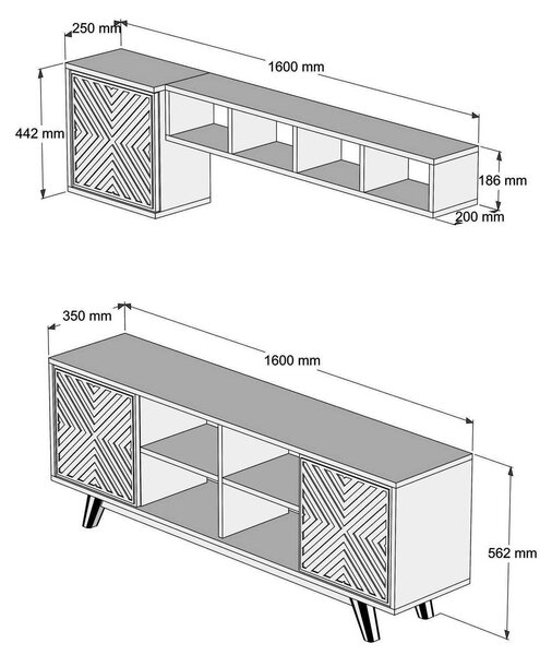 Mobilier living Ivonne (Nuc + albastru). 1089203