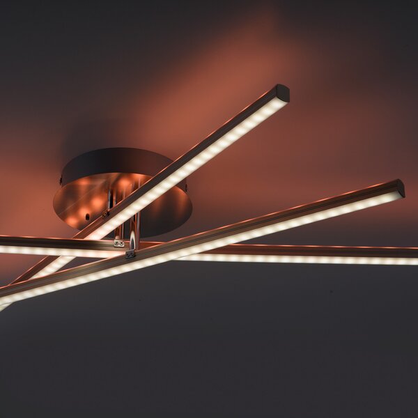 JUST LIGHT. GmbH Plafonieră LED Alina cu RGB-Ambilight, dimabilă, reglabil, Metalic, Camera de zi / sufragerie, Metal, Modern
