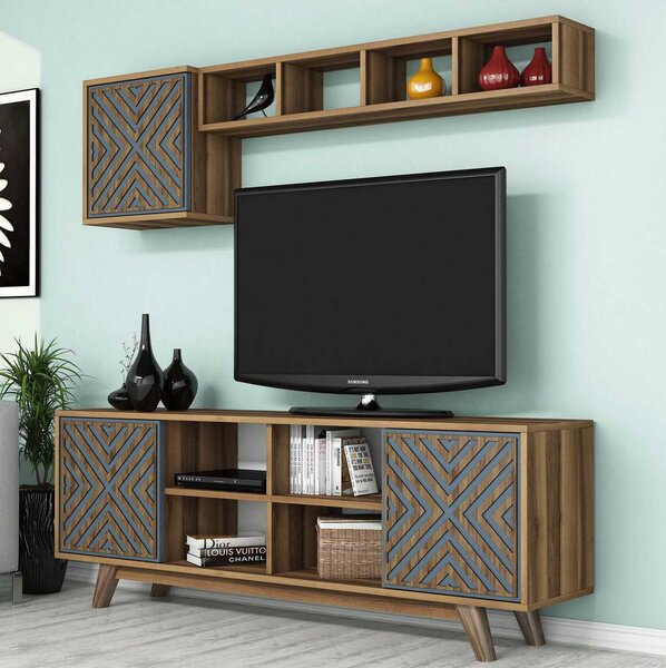 Mobilier living Ivonne (Nuc + albastru). 1089203