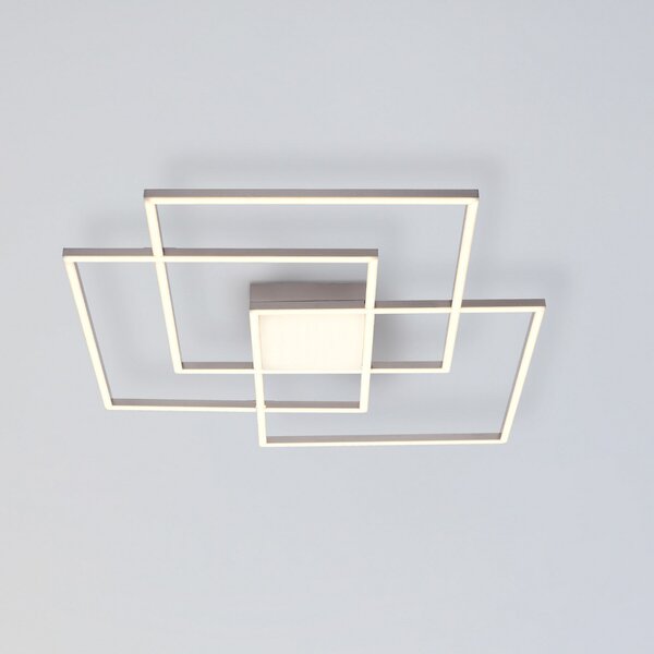 JUST LIGHT. GmbH Plafonieră LED Asmin, CCT, oțel, 75x75cm, reglabil, Metalic, Camera de zi / sufragerie, Metal