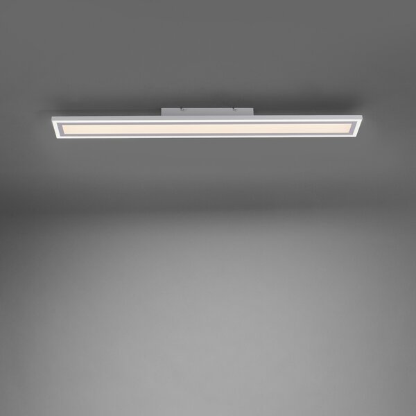JUST LIGHT. GmbH Plafonieră cu LED Marginea CCT, 100 x 12cm, reglabil, Alb, Camera de zi / sufragerie, Metal, Modern