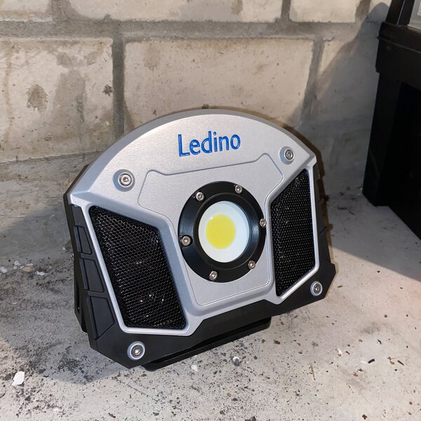 Ledino Spotlight reîncărcabil cu LED-uri claxon funcție Bluetooth, Gri, Metal