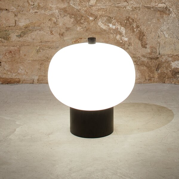 LEDS-C4 iLargi lampă masă LED Ø24cm, frasin închis, reglabil, Alb, Camera de zi / sufragerie, Sticlă, Modern