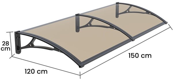 Copertina PLEXIGAS PRO 150x120 cm, Policarbonat Acrylic 2.5 mm, Suporturi din Aluminiu, Negru/Bronz