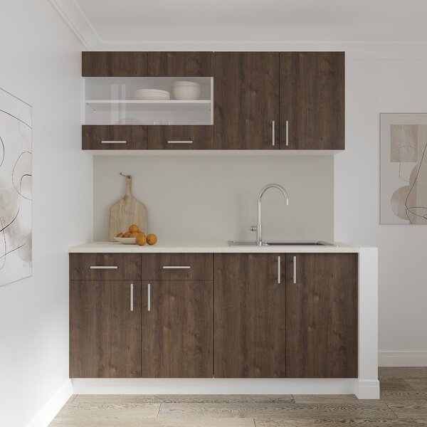 Corp haaus Karo, 1 Sertar, 1 Usa, Stejar Bronz/Alb, 40 x 50 x 80 cm