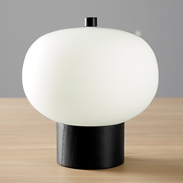 LEDS-C4 iLargi lampă masă LED Ø24cm, frasin închis, reglabil, Alb, Camera de zi / sufragerie, Sticlă, Modern