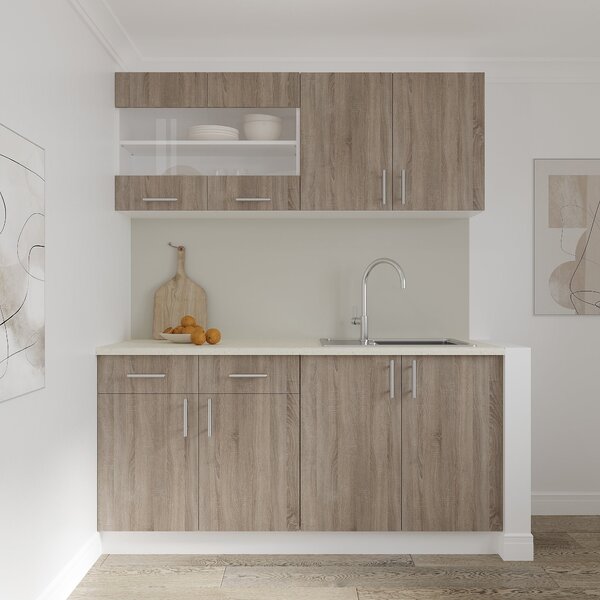 Corp haaus Karo, 2 Usi, Stejar Sonoma Inchis/Alb, 80 x 30 x 60 cm