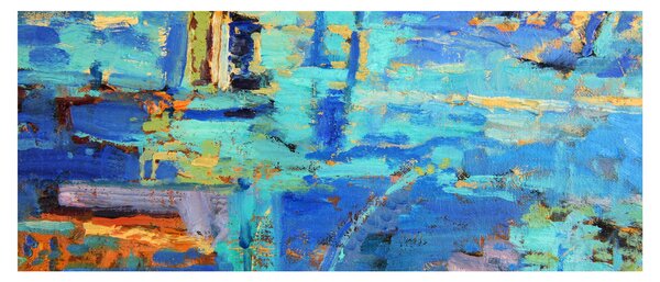 Tablou - pictură abstractă în ulei (120x50 cm)