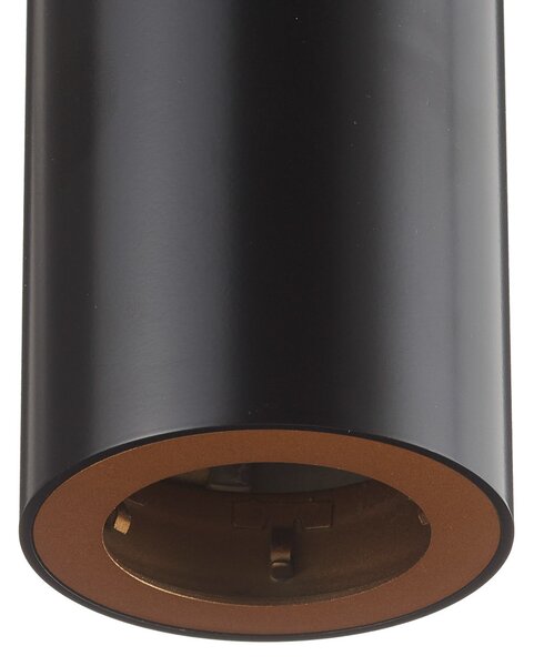 LEDS-C4 Pipe lampă suspendată, negru-auriu, reglabil, Negru, Camera de zi / sufragerie, Metal, Modern