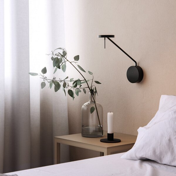 LEDS-C4 Invisible aplică LED 2700K adânc=20,3cm, reglabil, Negru, Studiu / Birou, Metal, Modern
