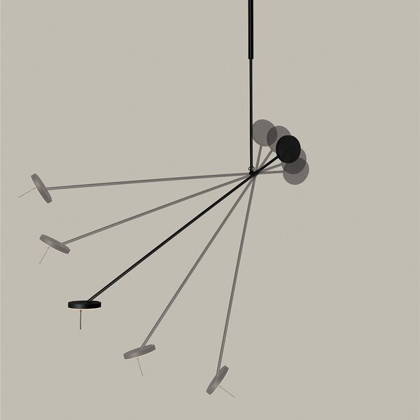 LEDS-C4 Invisible lampă susp. LED 1 bec 2700K, reglabil, Negru, Studiu / Birou, Metal, Modern