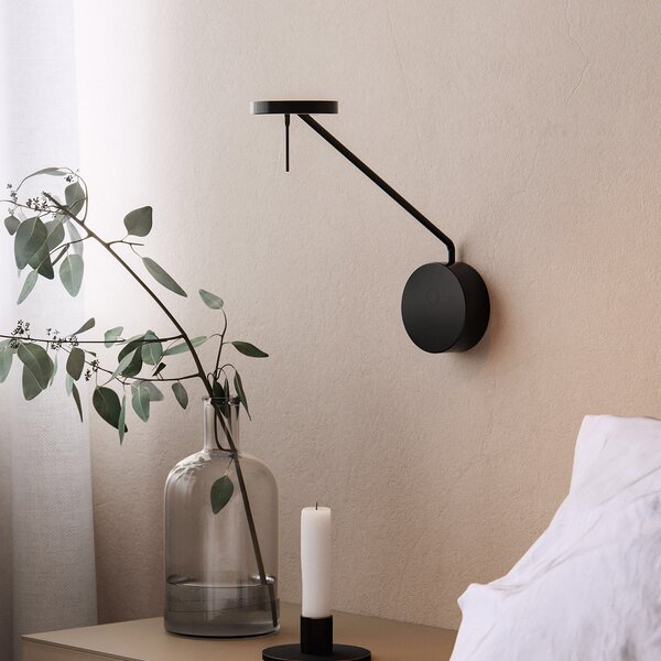 LEDS-C4 Invisible aplică LED 2700K adânc=20,3cm, reglabil, Negru, Studiu / Birou, Metal, Modern