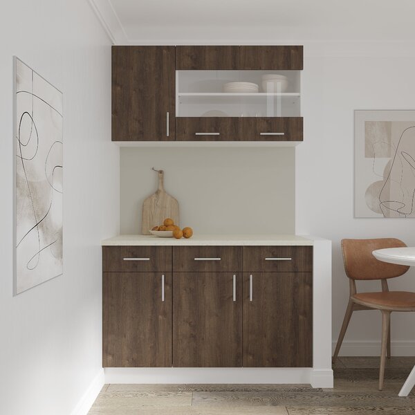 Corp haaus Karo, 2 Sertare, 2 Usi, Stejar Bronz/Alb, 80 x 50 x 80 cm