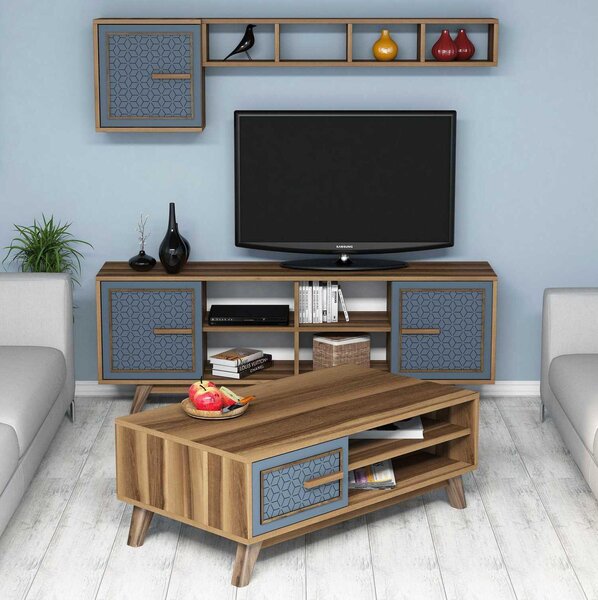 Set mobilier living Aysha (nuc + albastru). 1089282