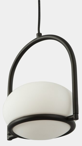 LEDS-C4 Coco Single lampă suspendată, negru/alb, reglabil, Negru, Camera de zi / sufragerie, Metal, Modern