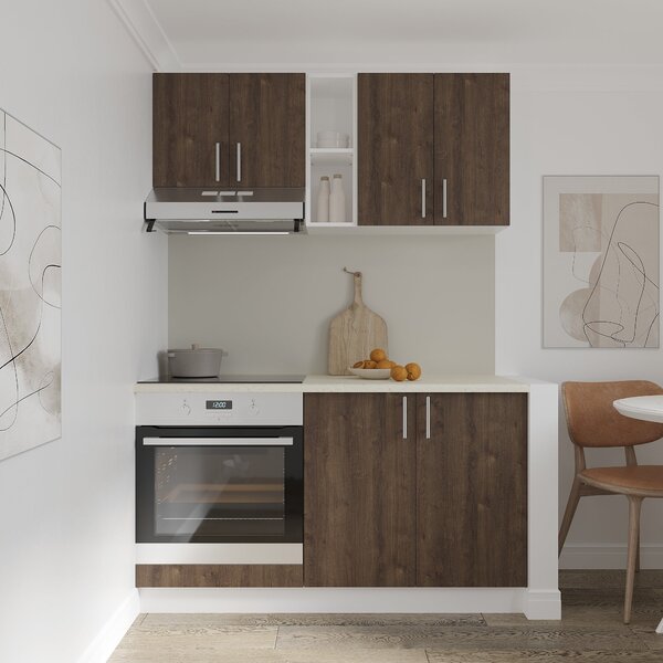 Set haaus V4, Stejar Bronz/Alb, Blat Thermo 28 mm, L 140 cm
