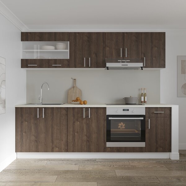 Set haaus V15, Stejar Bronz/Alb, Blat Thermo 28 mm, L 240 cm