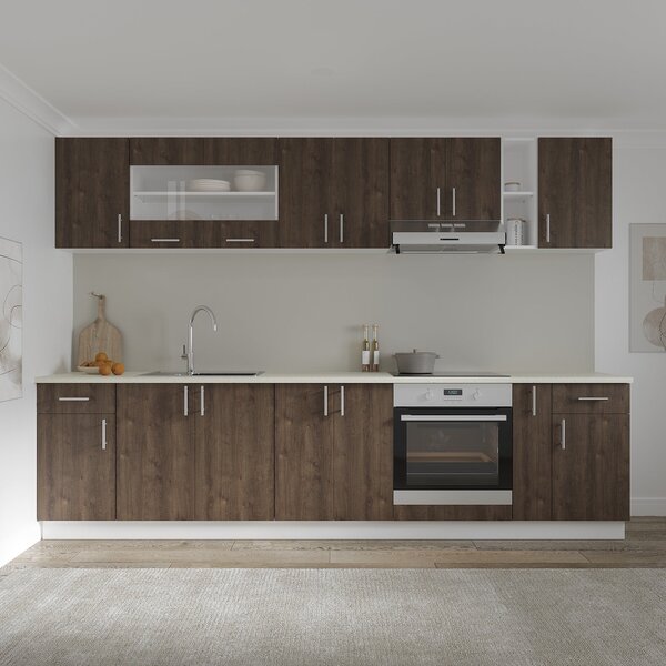 Corp haaus Karo, 1 Sertar, 1 Usa, Stejar Bronz/Alb, 40 x 50 x 80 cm