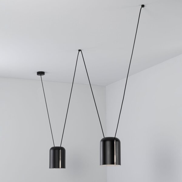 LEDS-C4 Attic Double cilindru Ø 15cm negru, reglabil, Negru, Camera de zi / sufragerie, Metal, Modern
