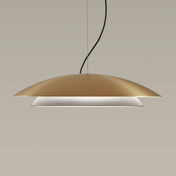 LEDS-C4 Noway Big dimabilă, descentr., auriu mat, reglabil, Auriu / Alamă, Camera de zi / sufragerie, Metal, Modern