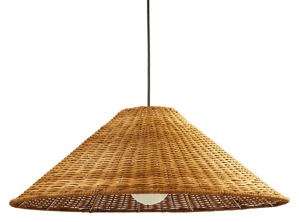 LEDS-C4 Caribe lampă suspendată ratan, Ø 600 cm, reglabil, Maro / Rugină, Camera de zi / sufragerie, Lemn, Casă de țară / Rustic
