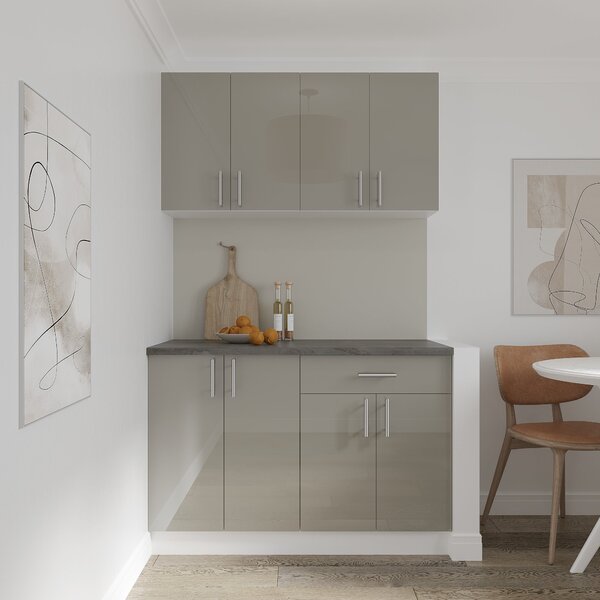 Corp haaus Karo, 2 Usi, Gri Lucios/Alb, MDF, 60 x 50 x 80 cm